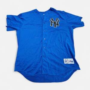 Vintage Majestic New York Yankees XL Royal Blue Mesh Practice Baseball Jersey